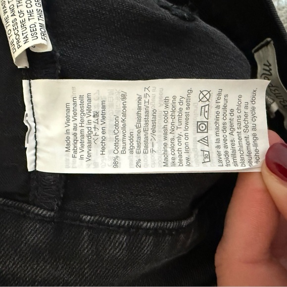 Madewell The High-Rise Straight Leg Black Jeans Size 29T - Picture 9 of 13